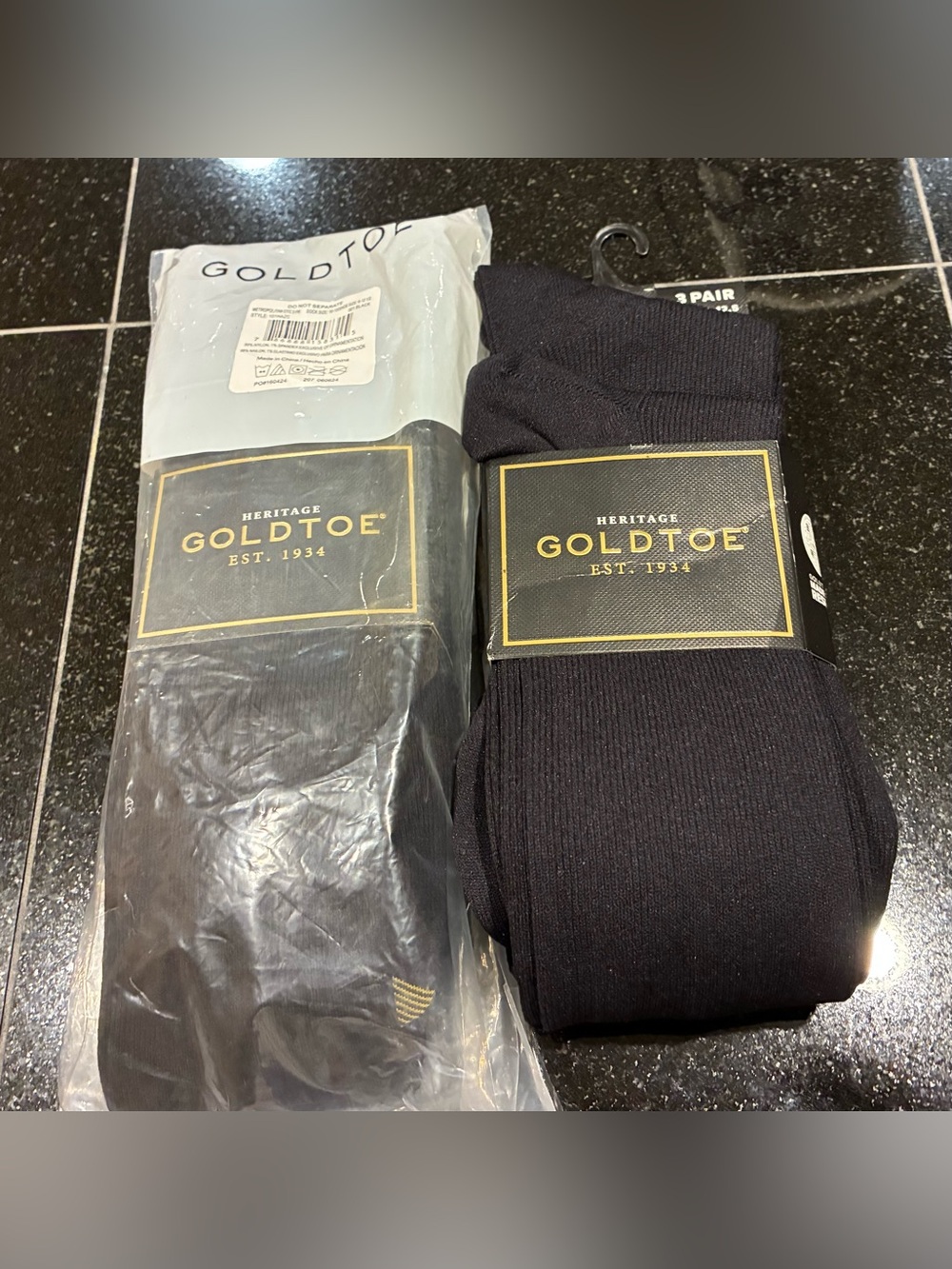 Gold Toe socks metropolitan Over-the-Calf 6 Pairs Black Reinforced SZ.6-12.5 NWT